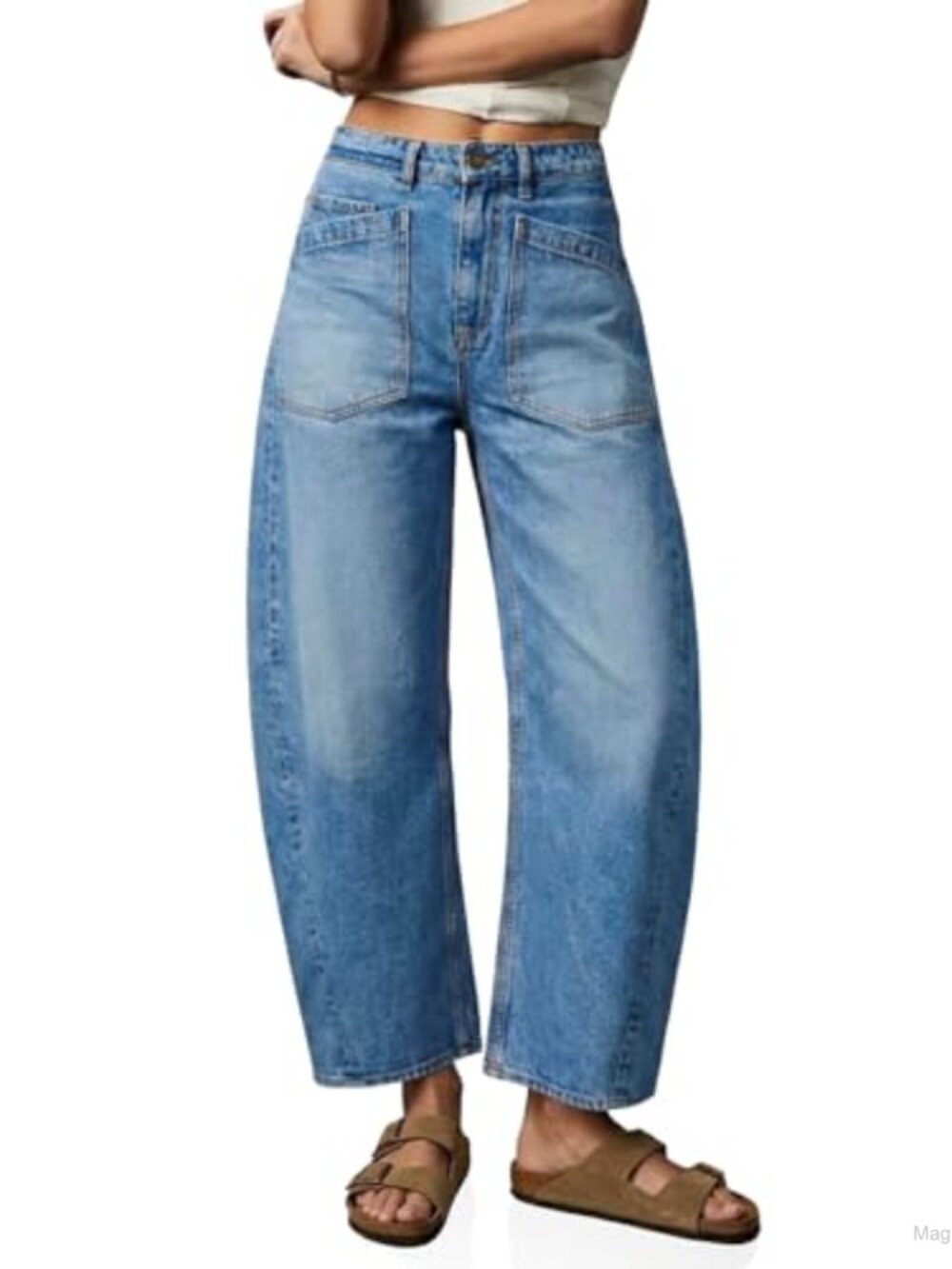 Wide Leg Barrel Jeans High Waisted Baggy Boyfriend Vintage Denim Pants